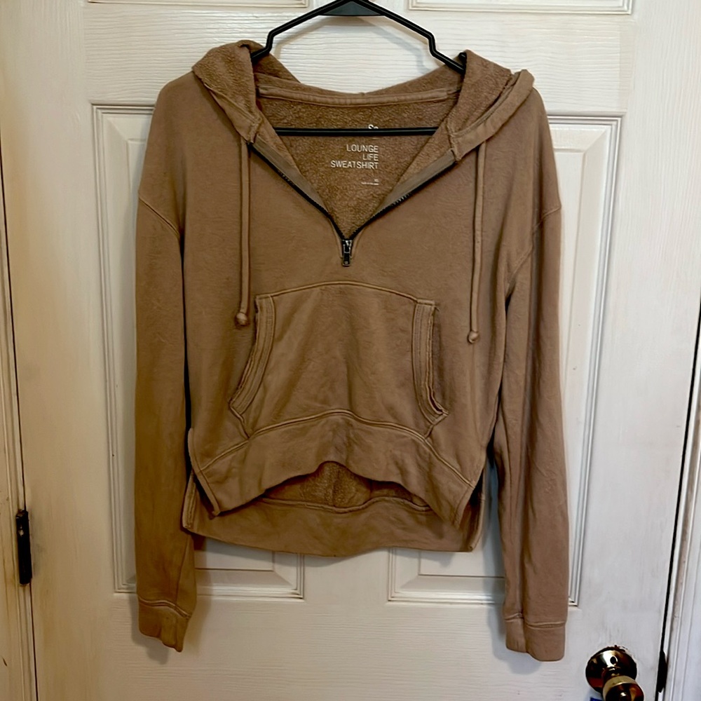 Half Zip Cropped Lounge Hoodie